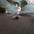 Handmade Adjustable Silver Amber Ring Size R
