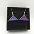 Purple Spotted Triangular Dichroic Earrings