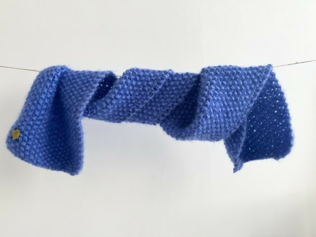 MID-LENGTH SHINY FLUFFY COSY SCARF - OCEAN BLUE