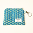 Teal Blue Asanoha Pattern Zipped Keychain Wallet