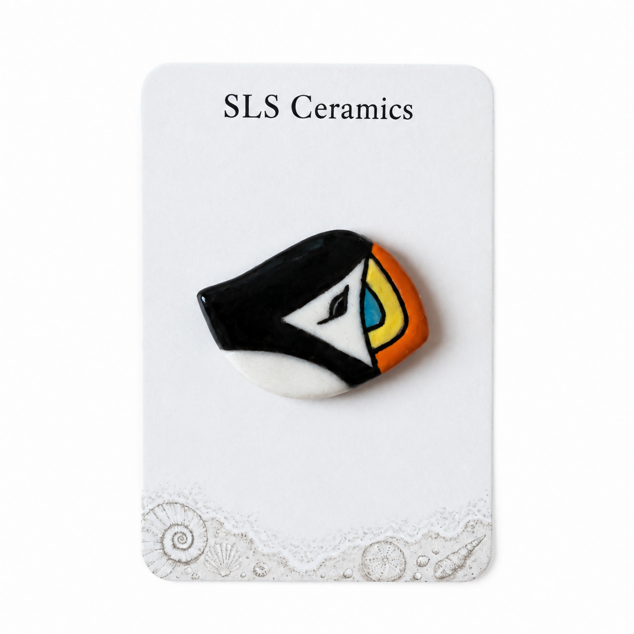 Porcelain Puffin Brooch