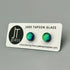 Green Dichroic Fused Glass Sterling Silver Stud Earrings - Handmade by Jade Tapson Glass.