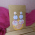 Pastel Mosaic Iridescent Circle Dangle Polymer Clay Earrings