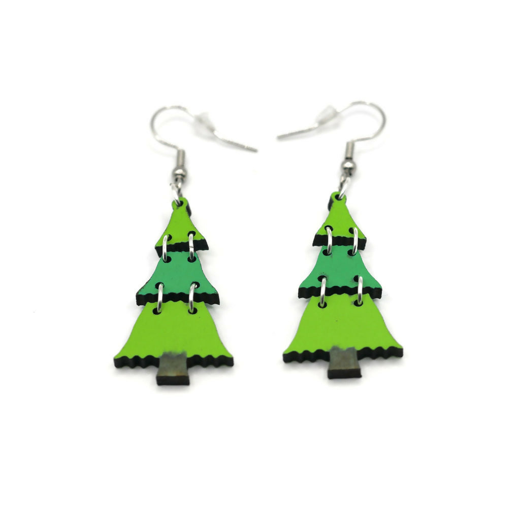 Christmas Tree Dangle Earrings
