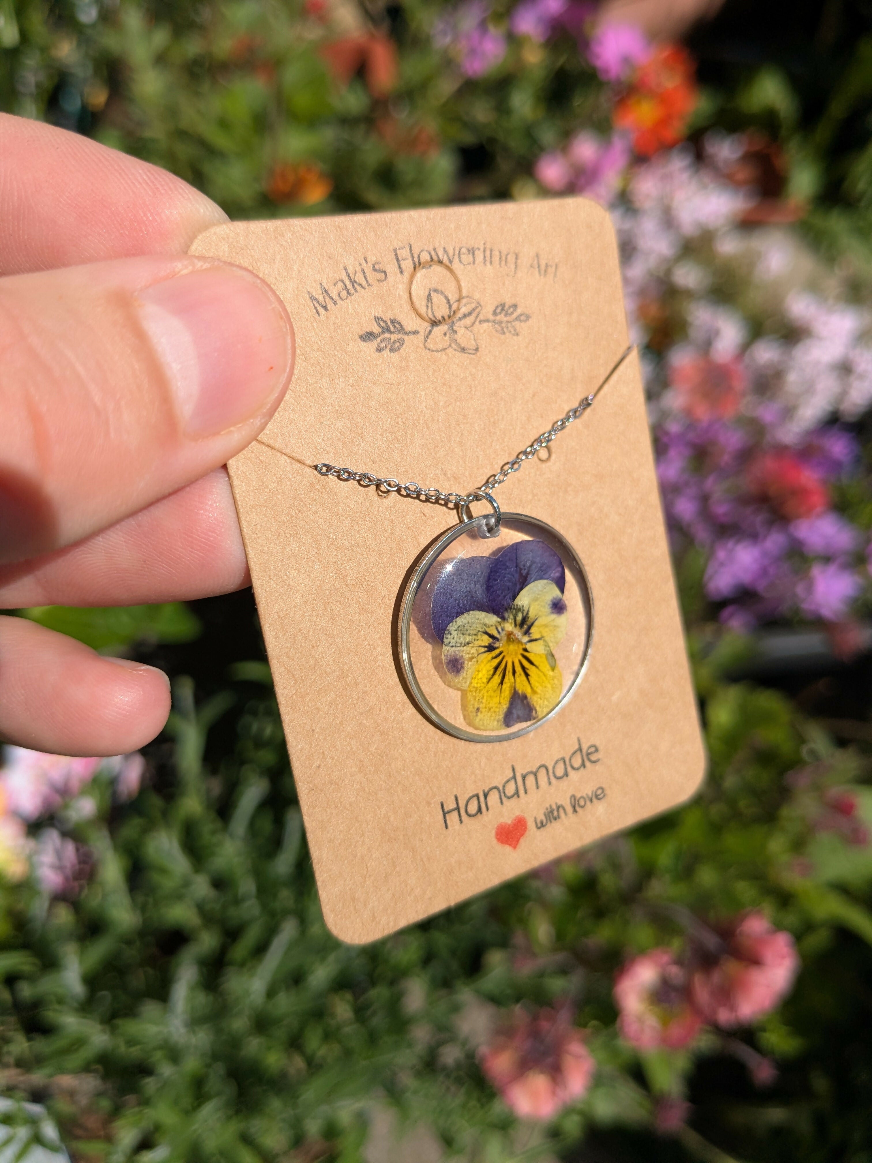 PRESSED PANSY NECKLACE