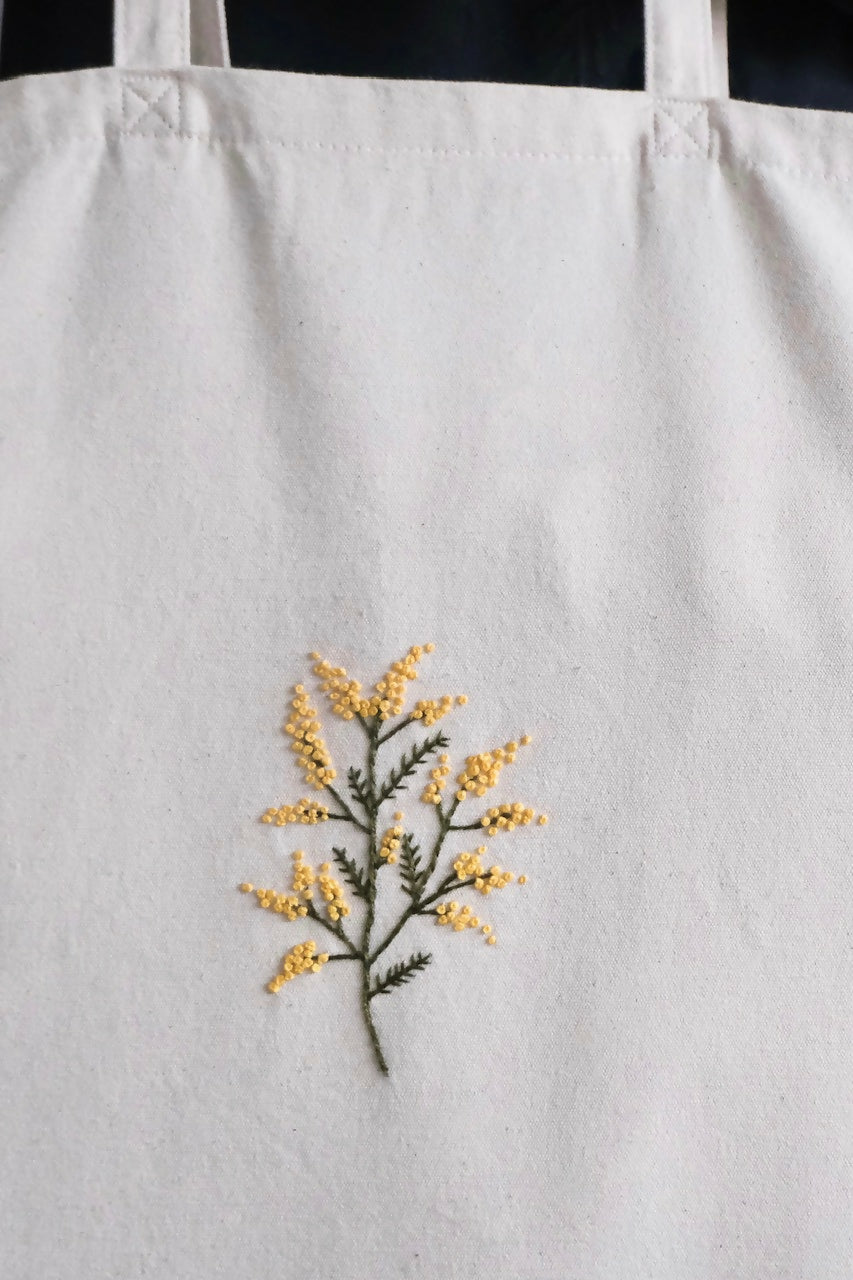 Hand Embroidered Mimosa Tote