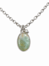 Monstera Chrysoprase Pendant-Medium size oval shape