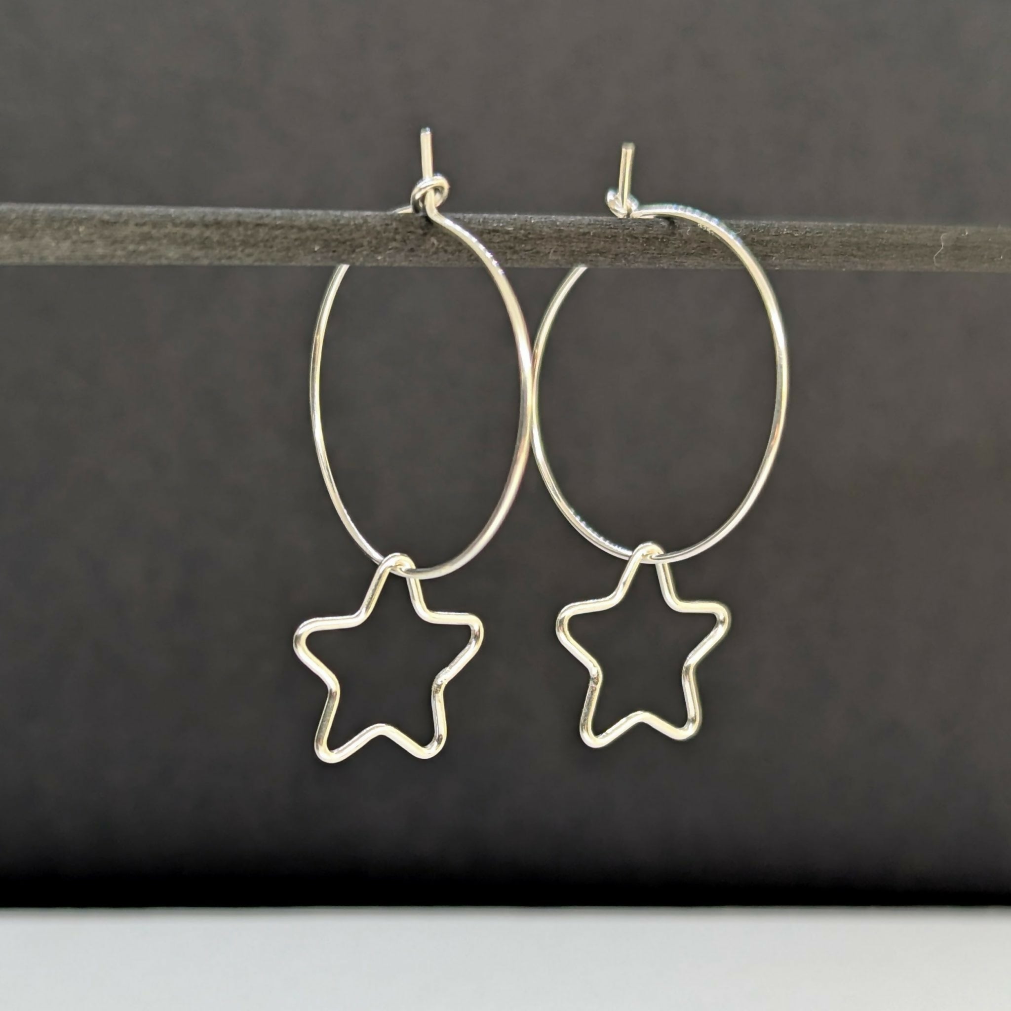 Starlight’ Sterling Silver Small Star Hoop Earring