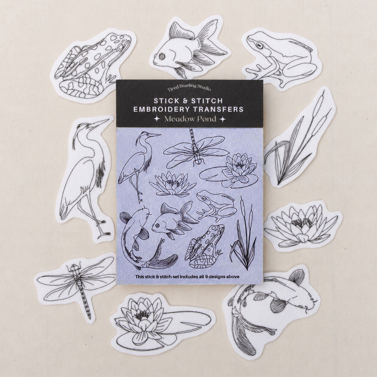 Stick & Stitch Dissolvable Embroidery Transfers - Meadow Pond