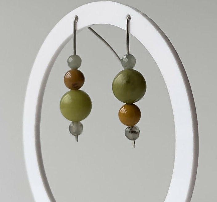 SOLAR EARRINGS | STERLING SILVER & STONE EARRINGS FOR RADIANCE