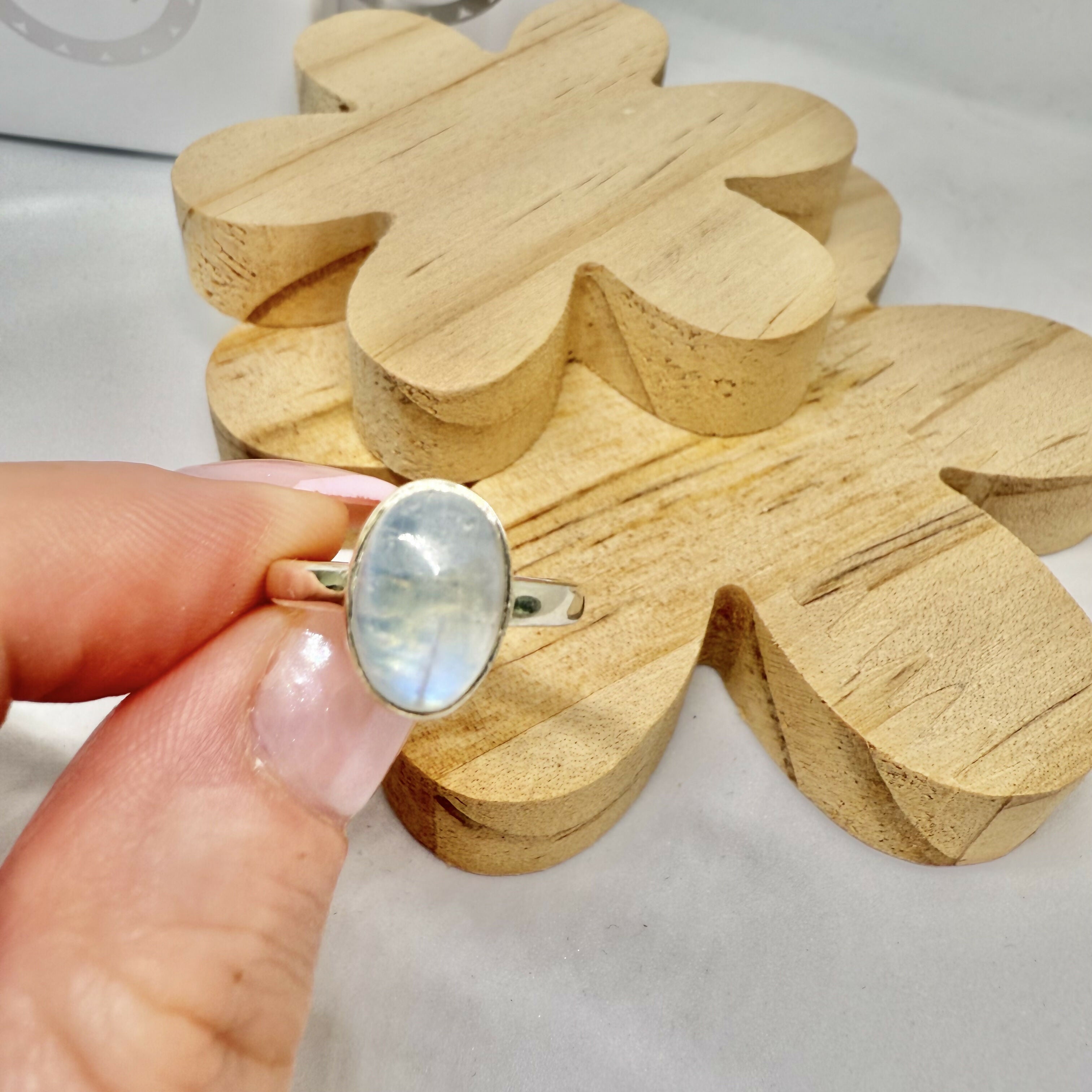 BLUE MOONSTONE RING SIZE N 1/2