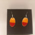 Red and Yellow Oval Enamel Earrings