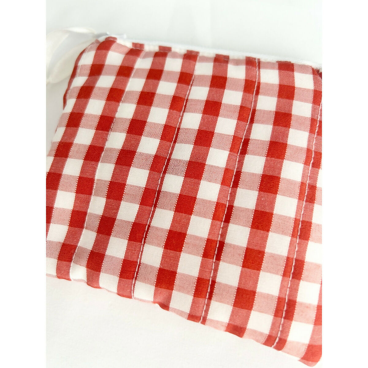 Burnt Orange Gingham Quilted Coin Purse / Card Holder