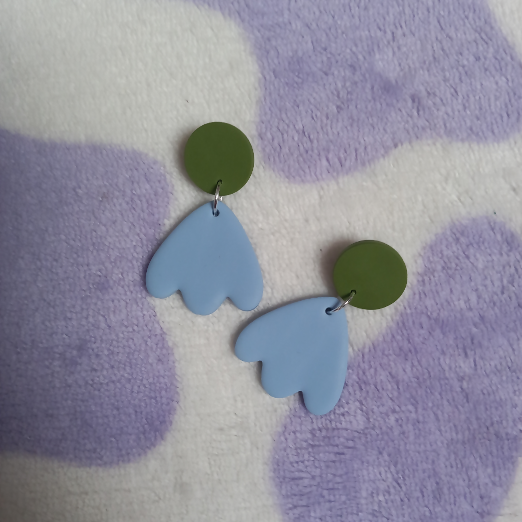 Polymer Clay Abstract Floral Dangle Earrings