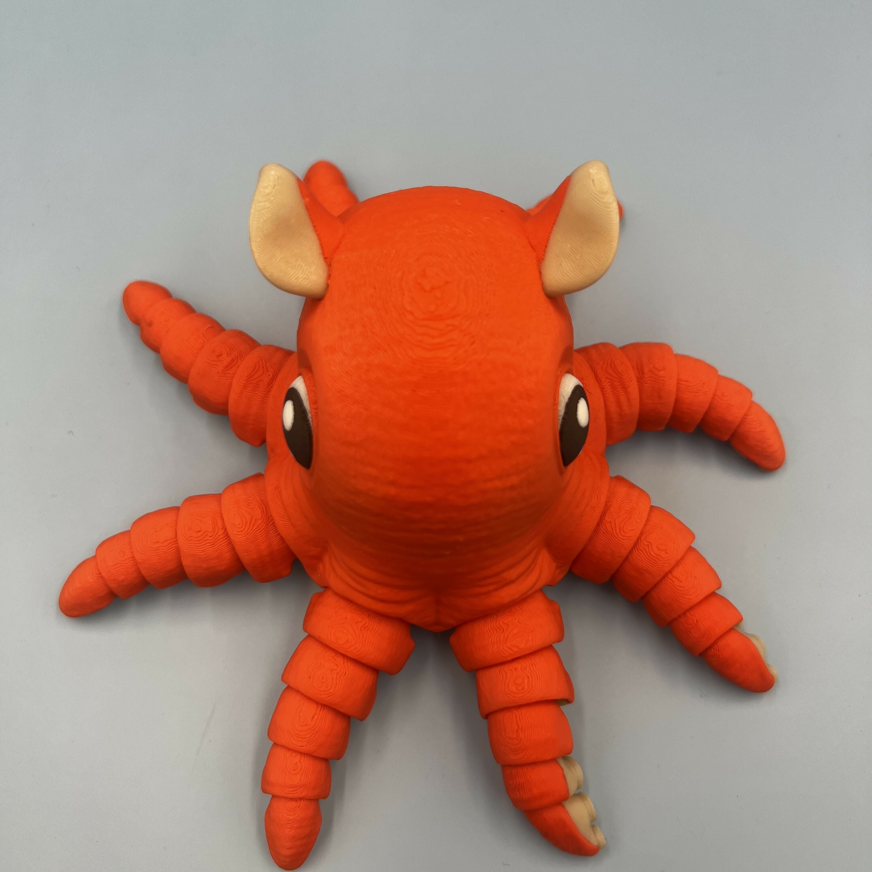 3D Printed LARGE: Articulated Sensory Fidget Animals friends Flapjack (Orange) 18cm