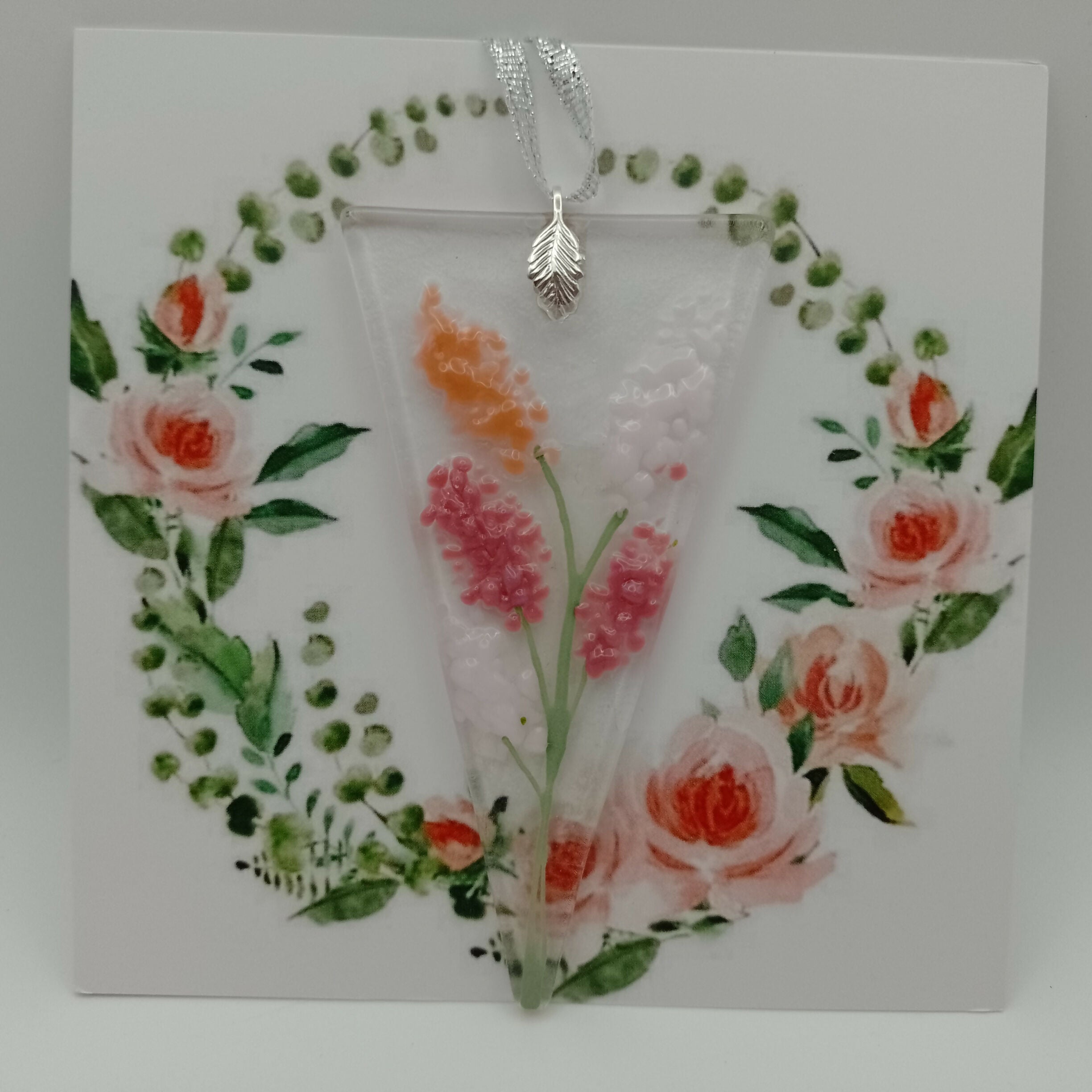 Fused Glass Flower Card