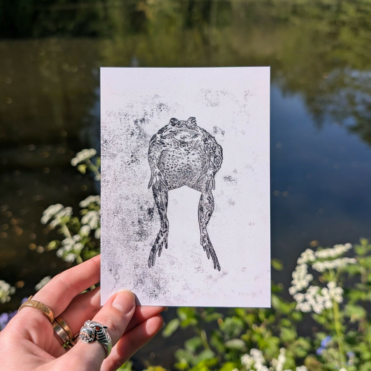 Toad Monoprint A6 Digital Print