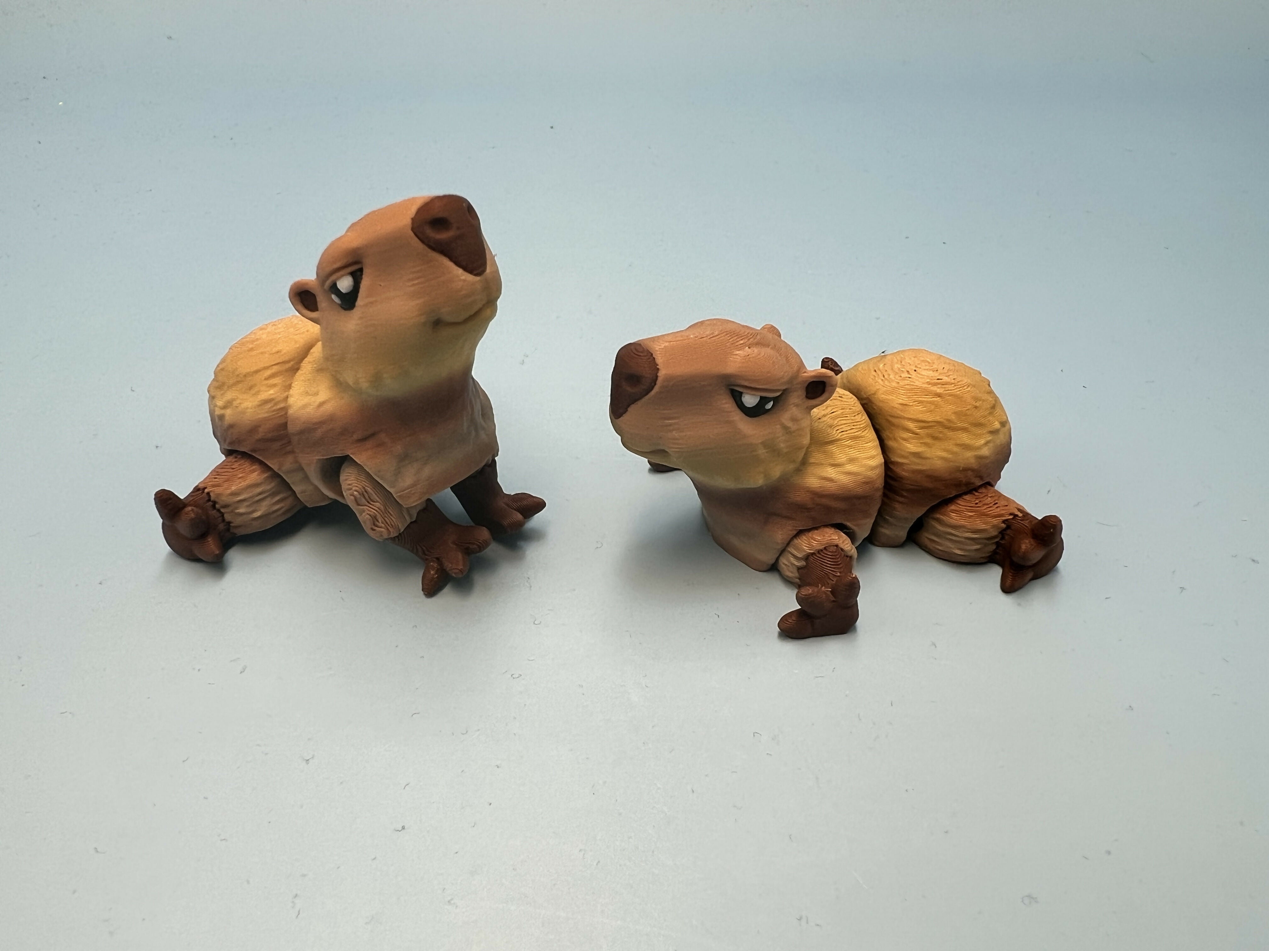 3D Printed SMALL: Articulated Sensory Fidget Animal friends Capybara 6.5cm