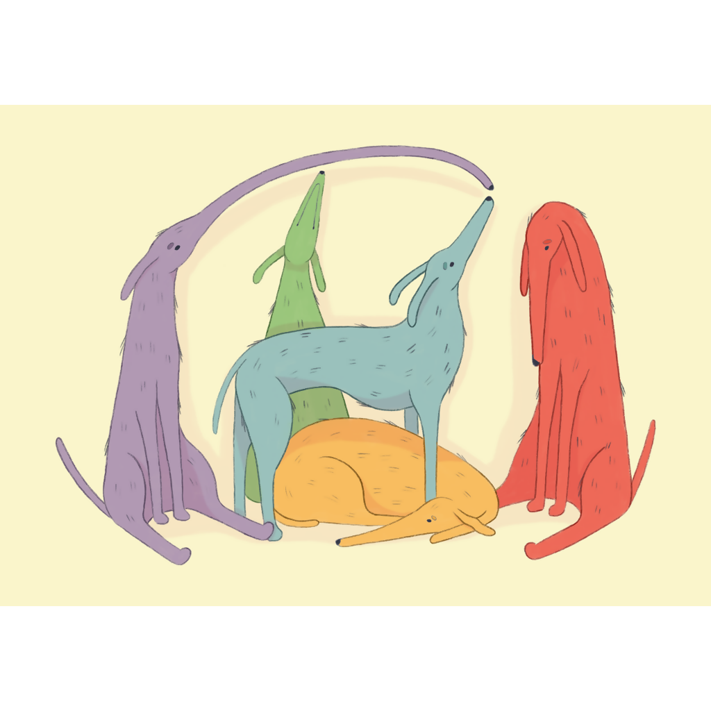 A5 Print 'Long Dogs'