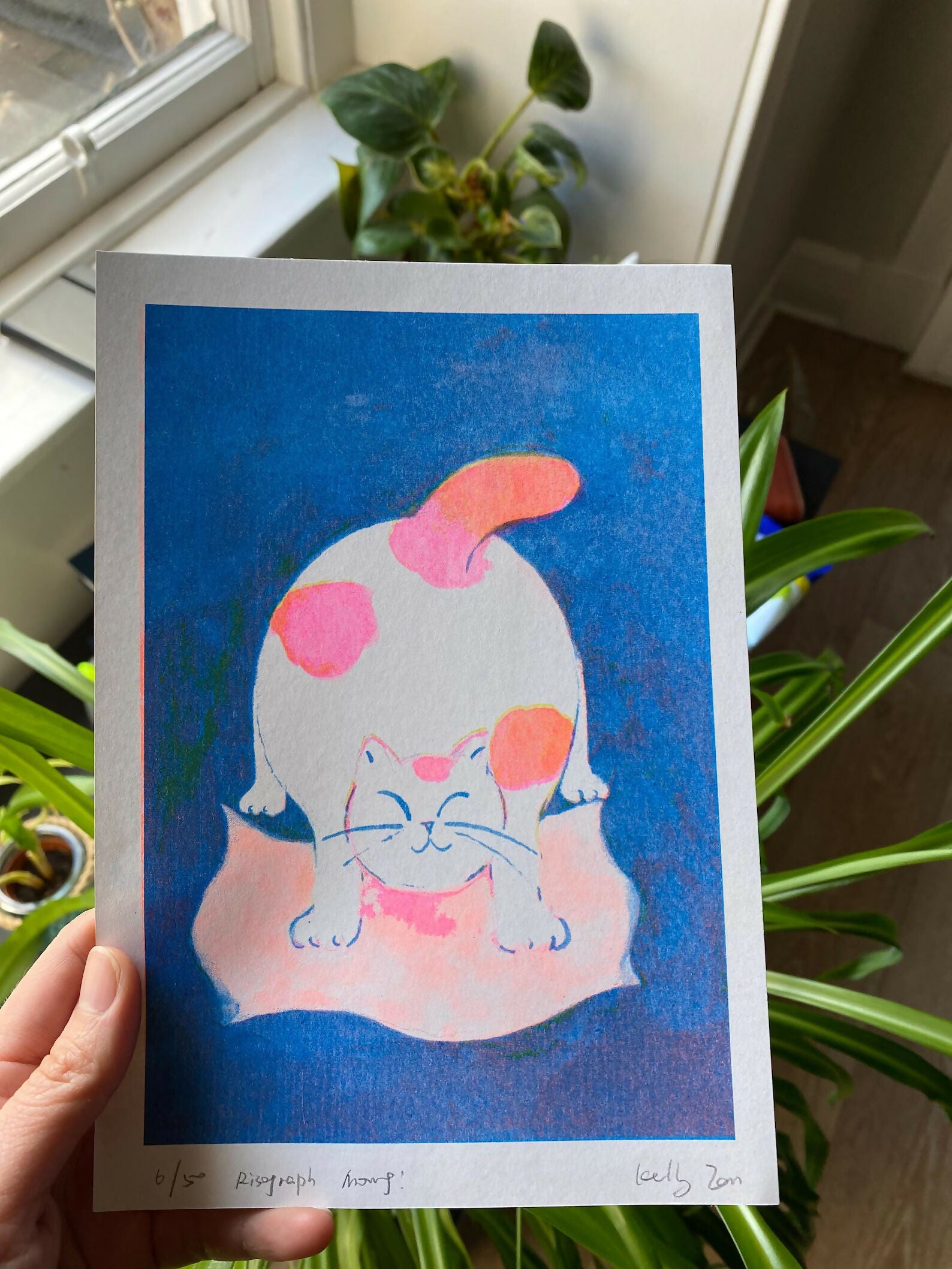 Morning Cat Riso Print