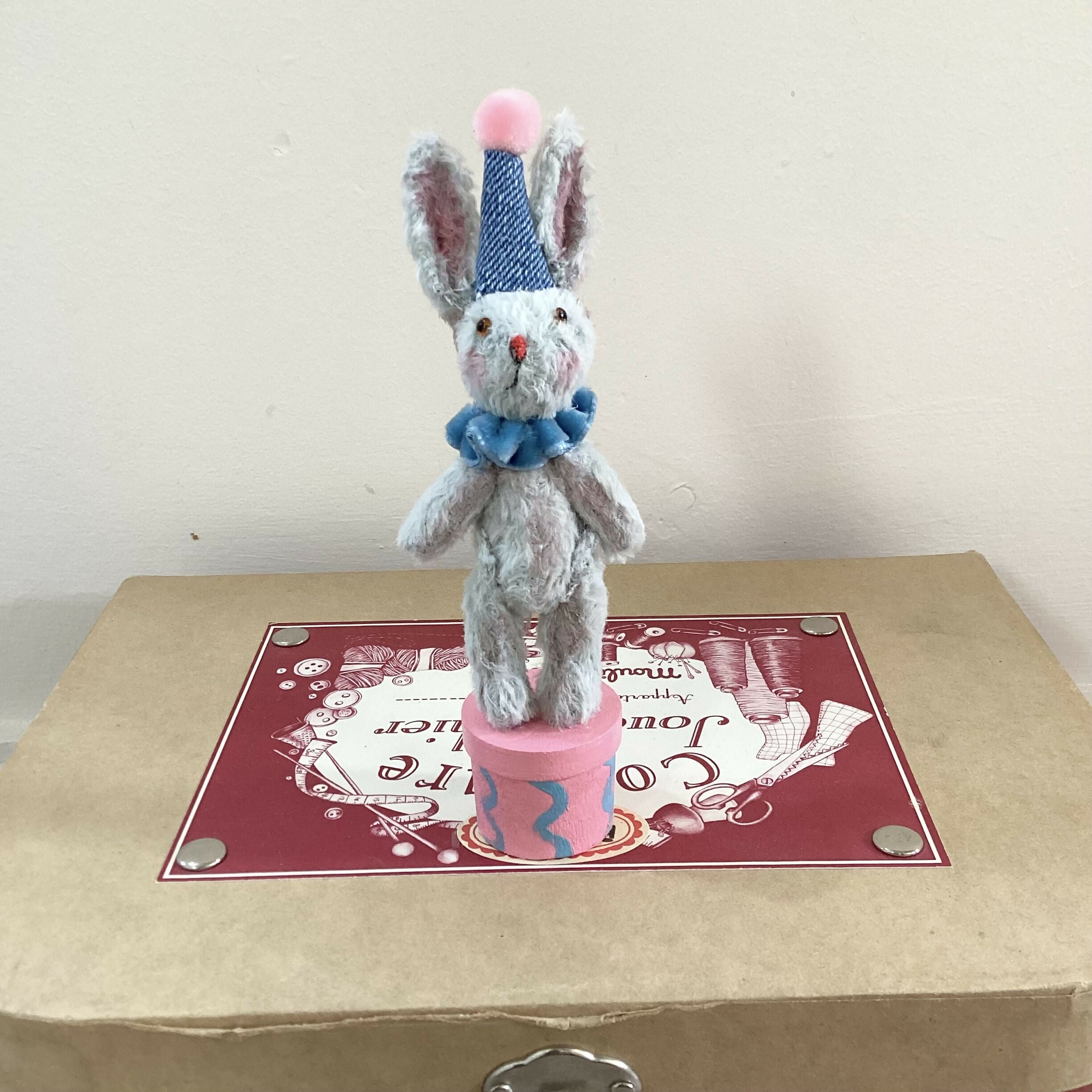 Miniature Bunny Clown Ornament (Blue)