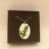 White And Green Leaf Enamel Pendant