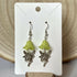 Green Flower Fairy Charm Earrings Silver