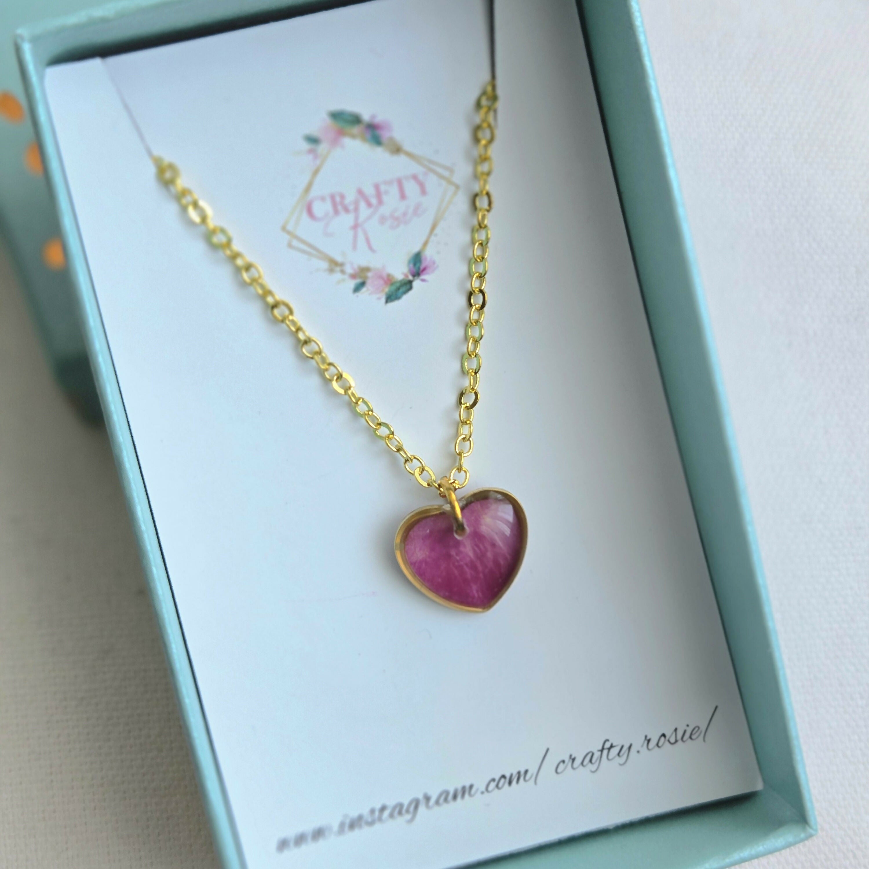 Stainless Steel Real Dried Red Rose Petal Necklace