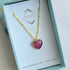 Stainless Steel Real Dried Red Rose Petal Necklace
