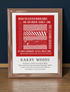 Hull KR Art Print RED RED ROBIN LYRICS Design in Red