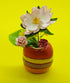 Mini Clay vase with Faux Flowers