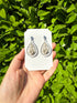 Floral Teardrop Earrings with Rhinestone Detail in Ivory