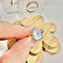 WHITE MOONSTONE TEARDROP RING SIZE M 1/2