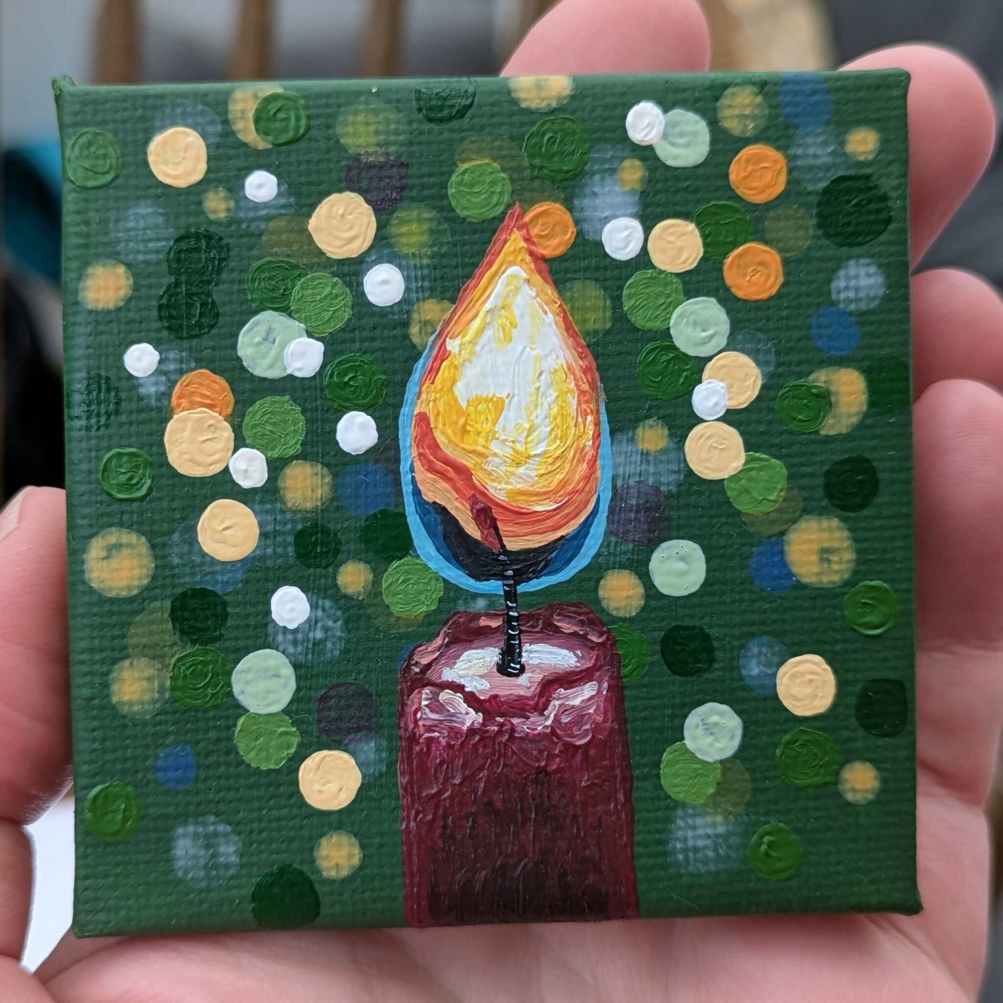 Mini Canvas Candle Christmas Decoration