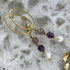 Handmade Gold Vermeil Strawberry Quartz, Amethyst And Fresh Water Pearl Earrings