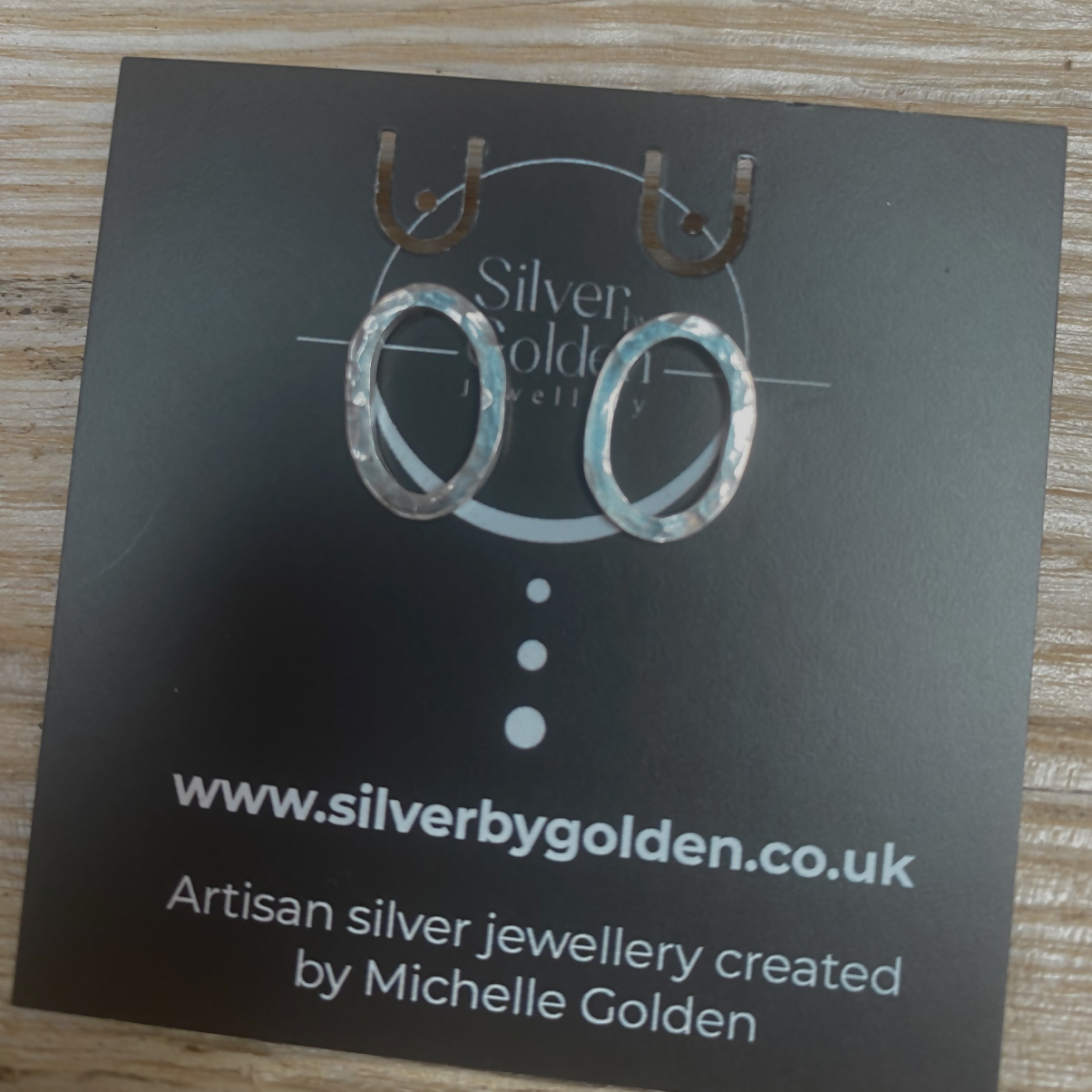 Sterling Silver Large Hammered Oval Stud Earrings