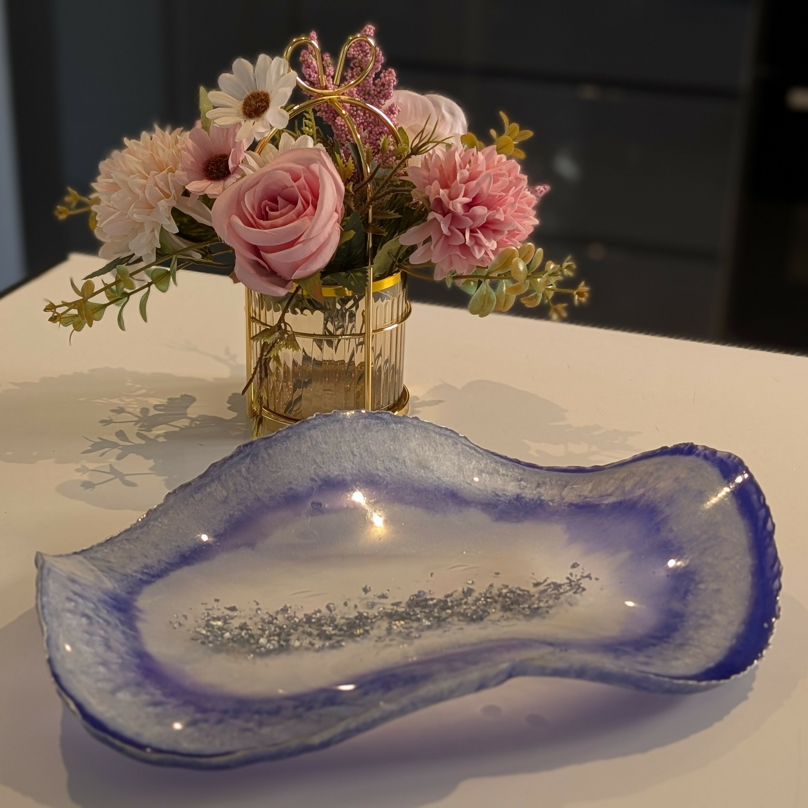 MULTI COLOUR HANDCRAFTED RESIN TRINKET DISH