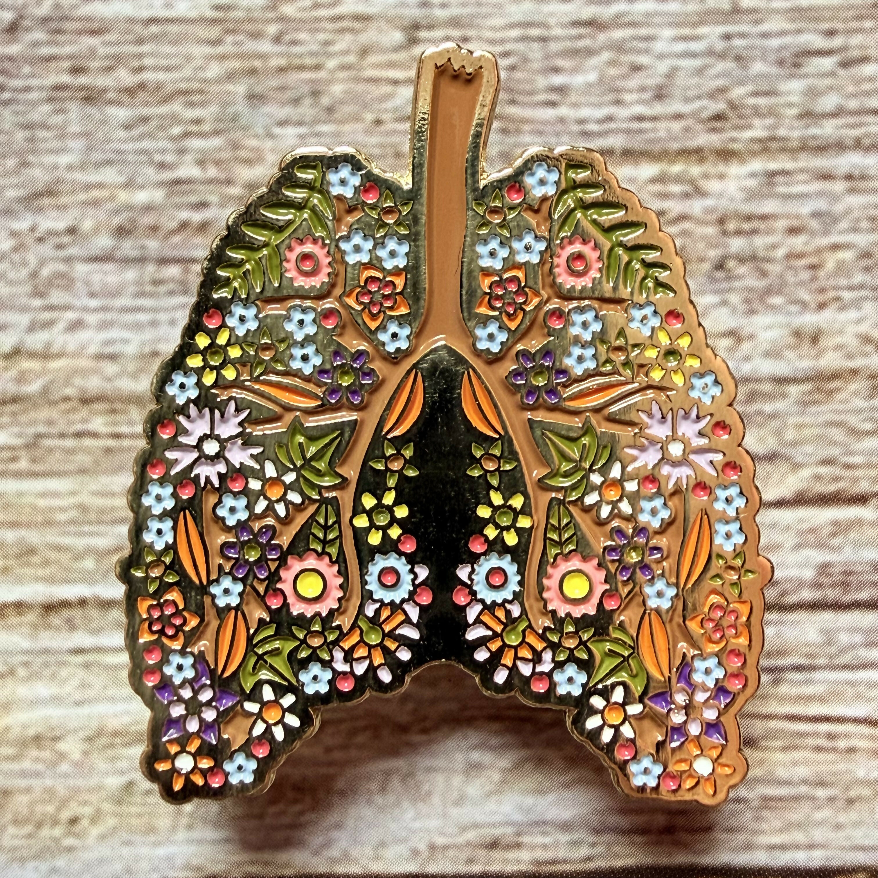 Floral Lungs Pin Badge