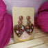 Brown Dangle Heart Earrings With Funky Star Detail