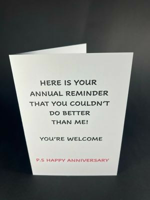 Your Annual Reminder - Cheeky Card