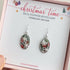Real Christmas Tree Leaves Snowflake Earrings Sterling Silver
