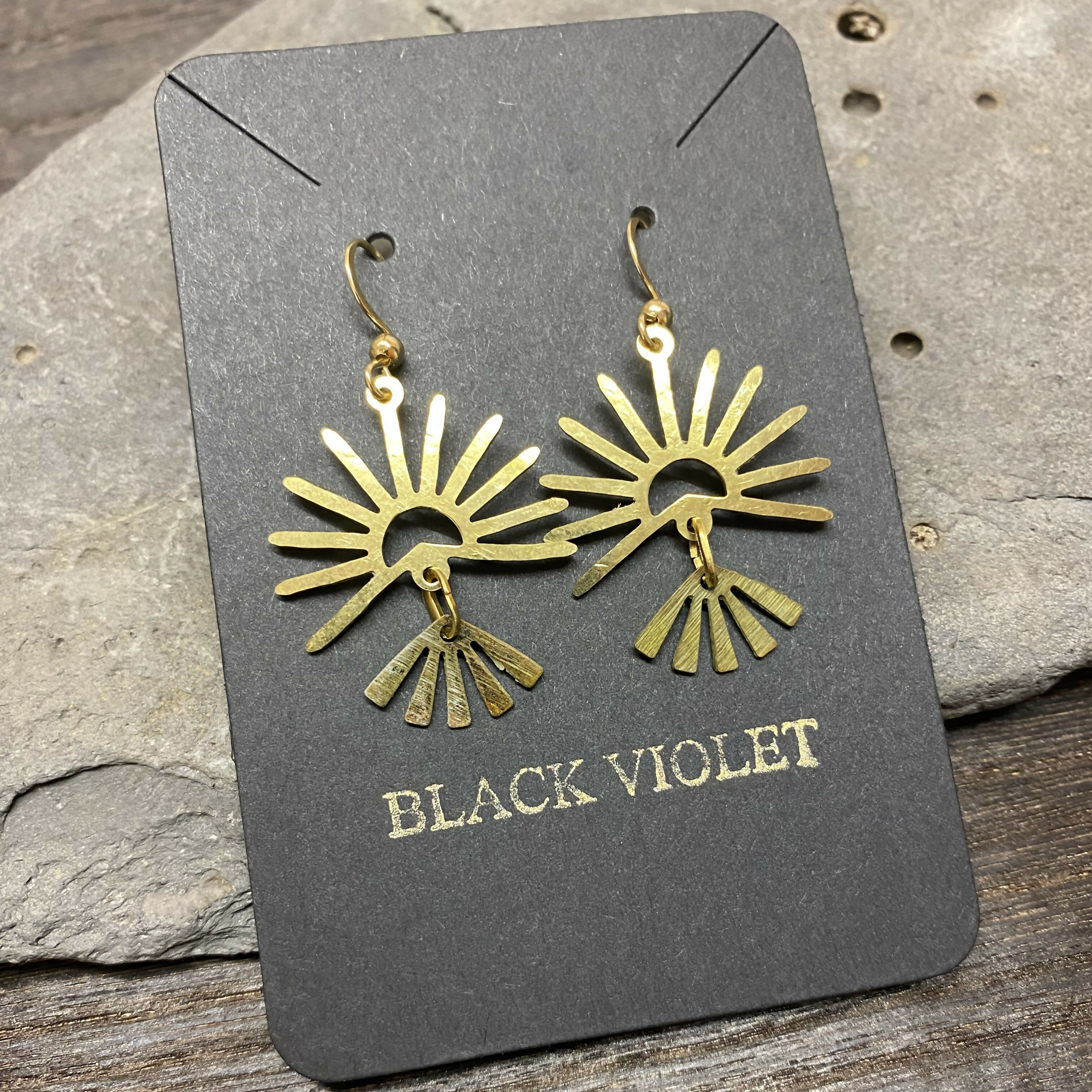 Brass Tribal Sunshine Earrings
