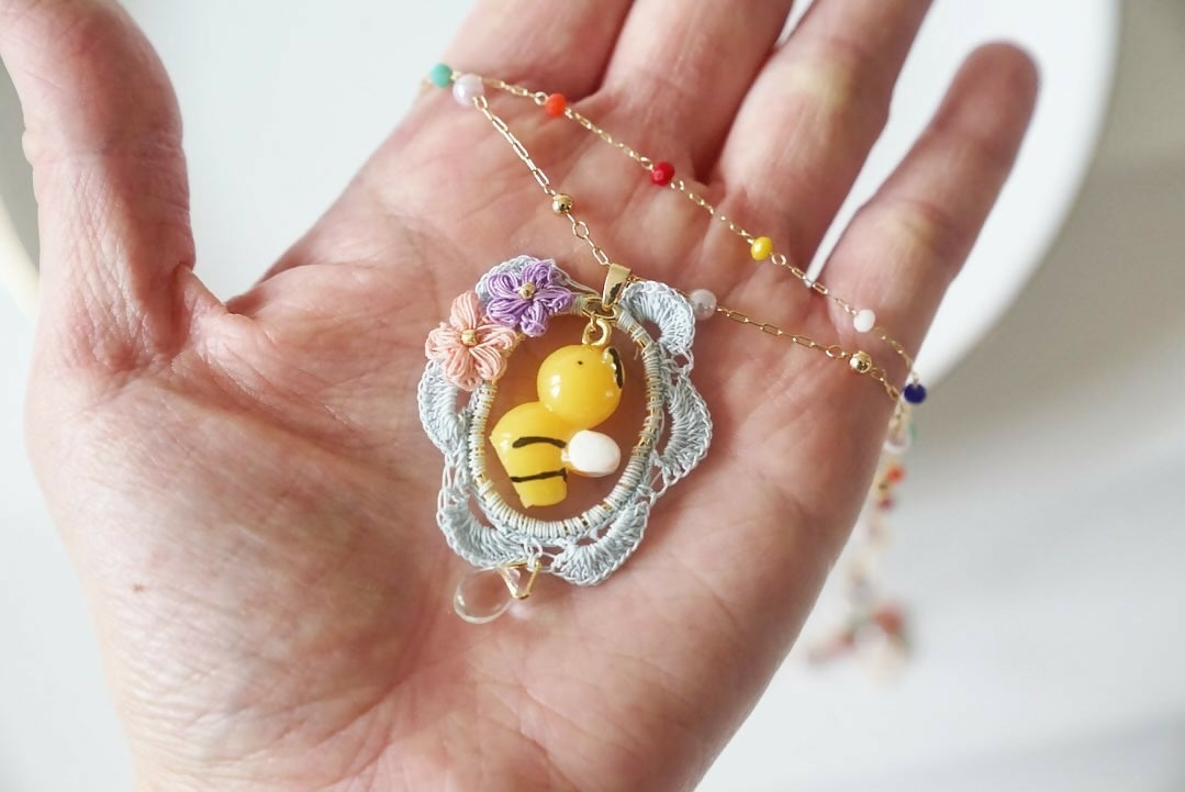 Bumblebee Floral Necklace