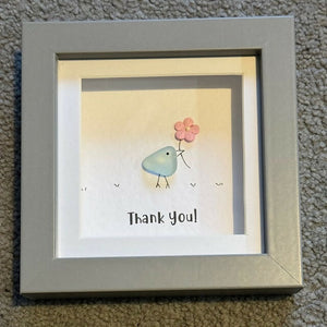 Thank you Sea glass Bird Picture - Square XS