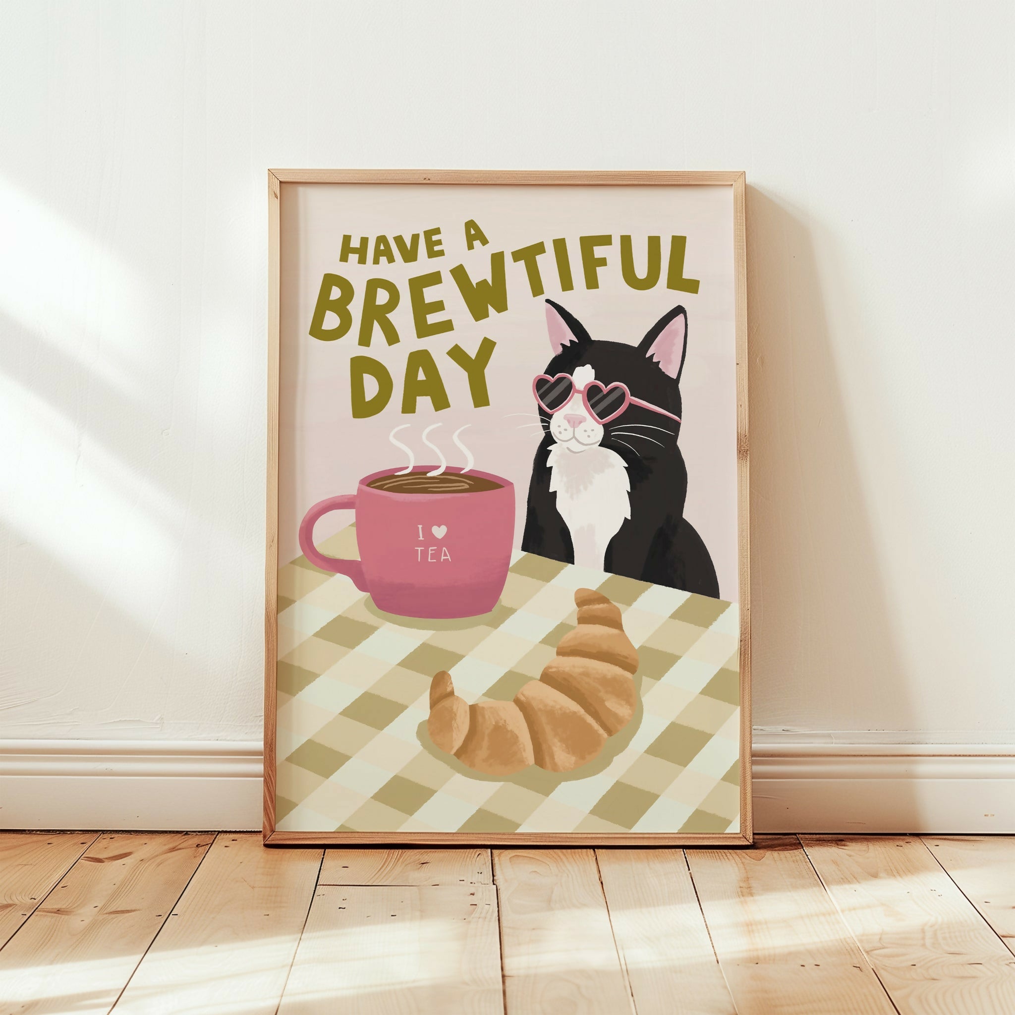 Have a Brewtiful Day Cat Print