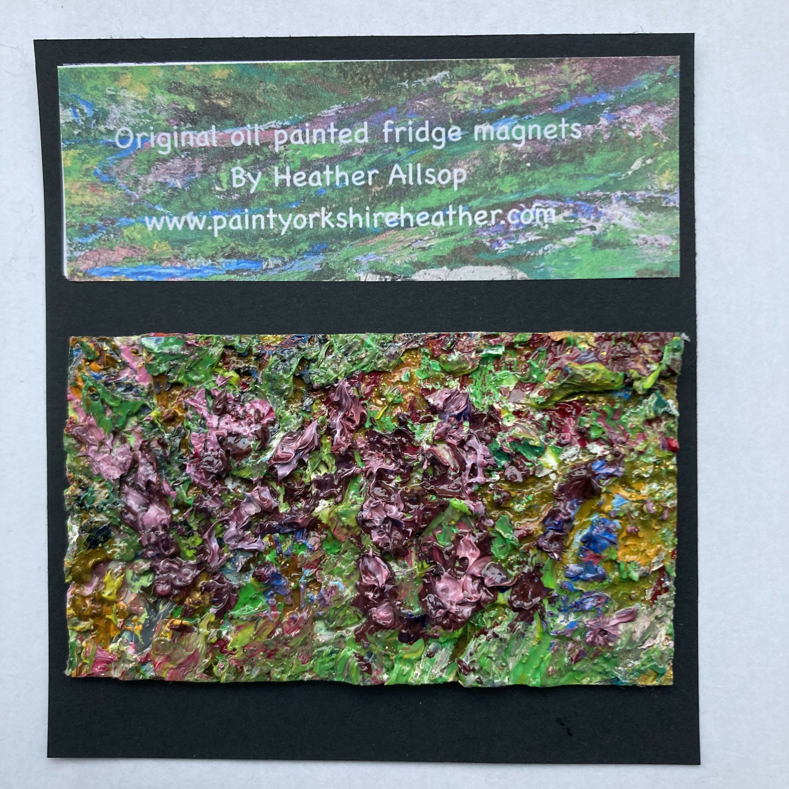 Heather Oil Painting On Mini Canvas Fridge Magnet