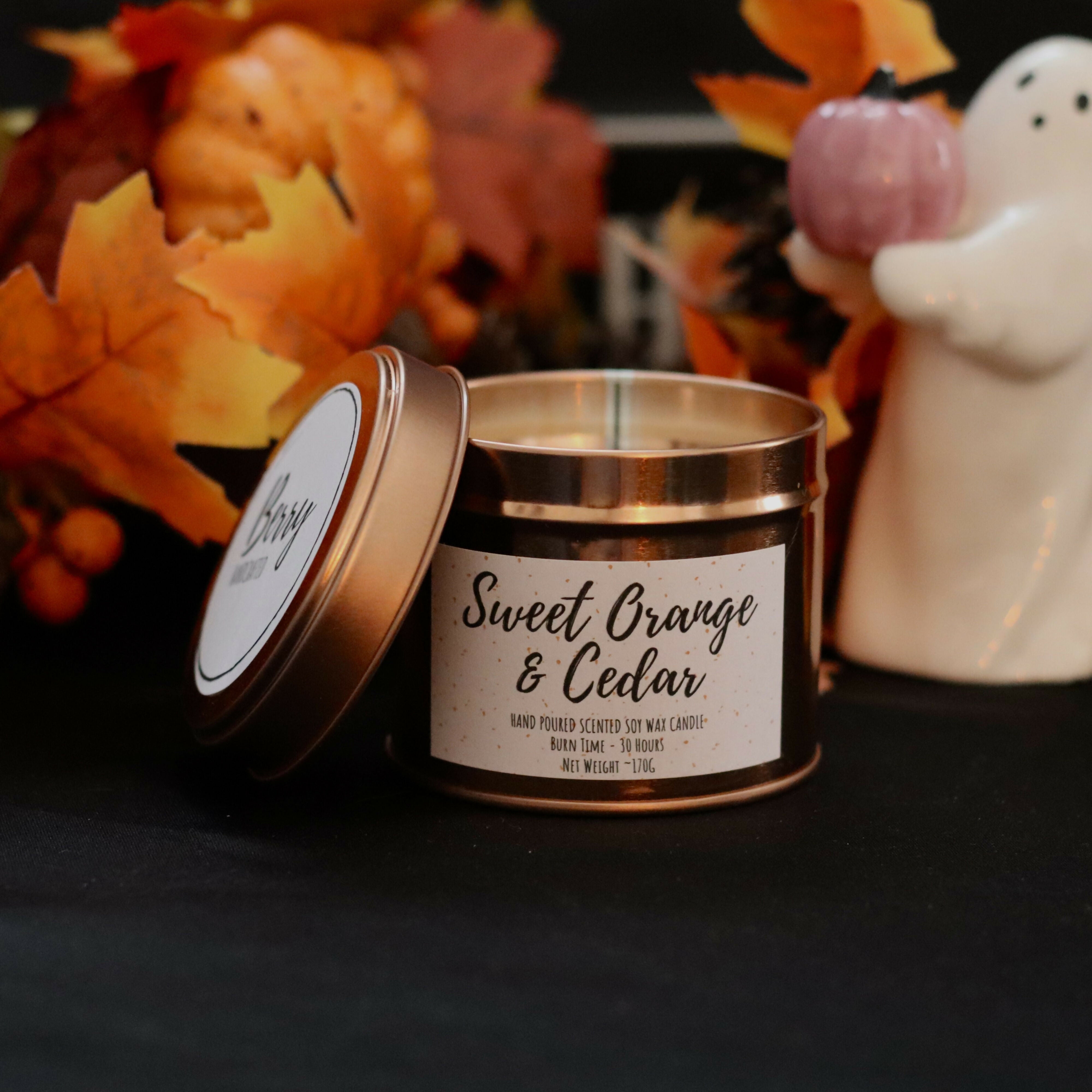 Hand Poured Soy Wax Candle - Sweet Orange & Cedar