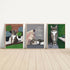 Tabby Cat Green Art Print A4