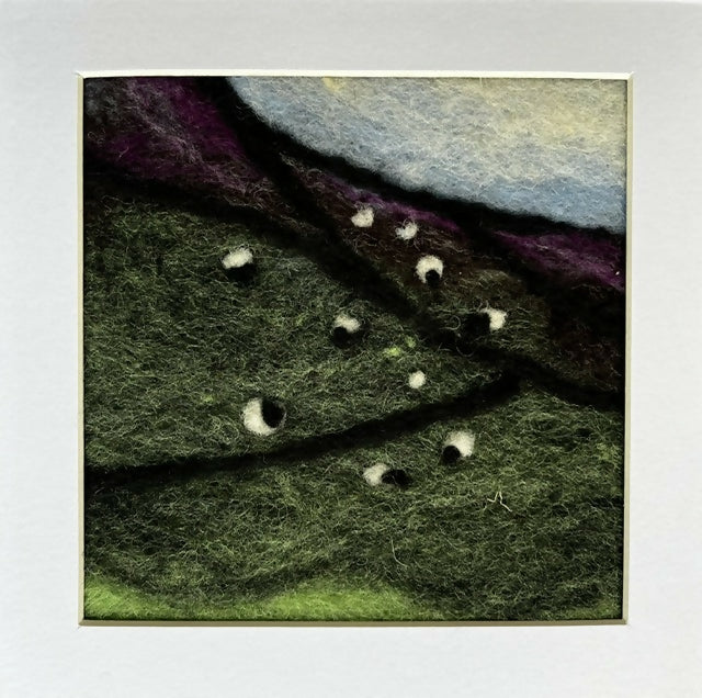 Miniature Dales Landscapes made from Yorkshire Wool with Sheep