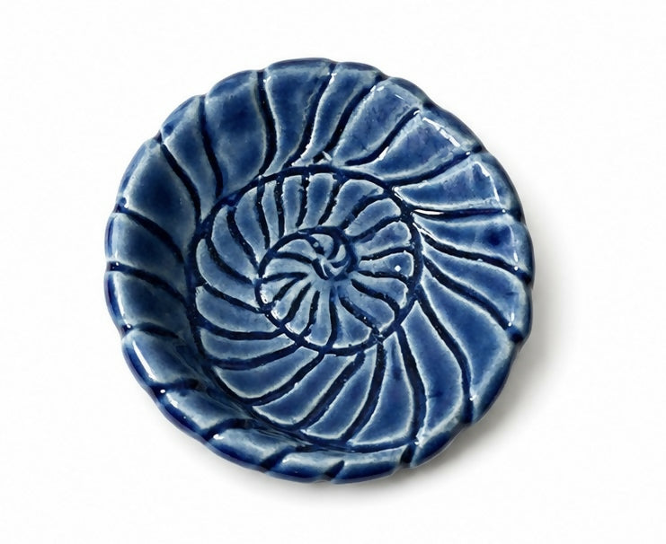 Beautiful Blue Fossil Dish